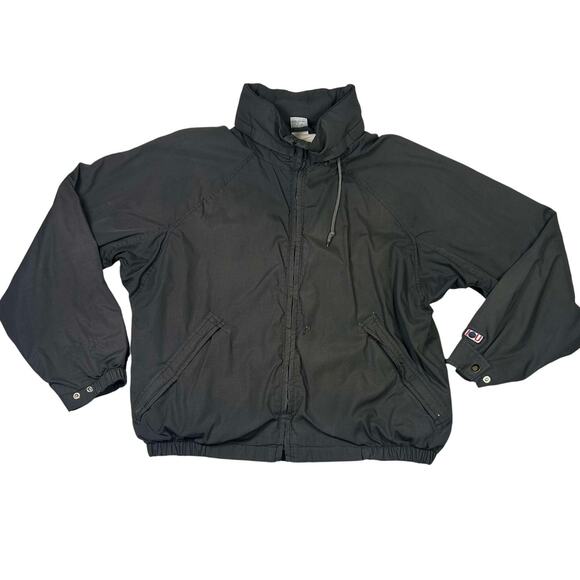 VTG I.O.U Legendary Black Windbreaker Zip Jacket Men's L Y2K Hip Hop Streetwear - Picture 2 of 15